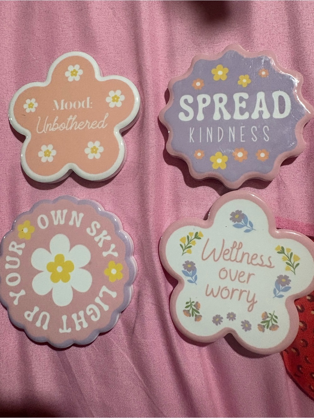 Flower Shaped Motivational Sticker Set - Pastel Pink & Lavender